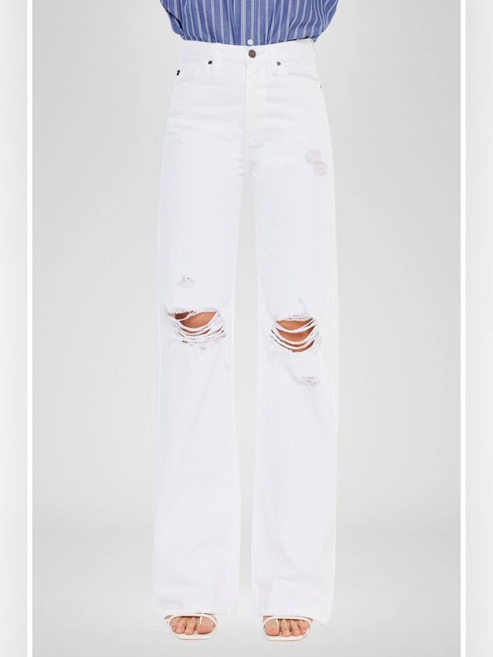 NWT KanCan Montana Ultra High Rise 90's Flare Jeans | White | 5/26